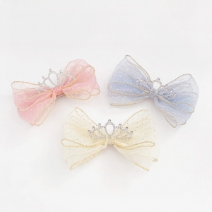 Girl Hair Clip Princess Crown Sheer Stand (GHP8862)